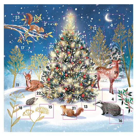 Magical Night Animals and Tree 230 x 230 mm with white envelope