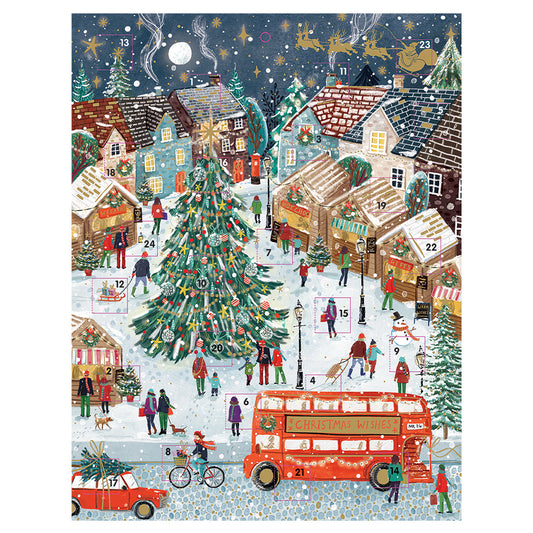 Christmas Market London Bus Large Ling Advent Calendar 410 x 315mm