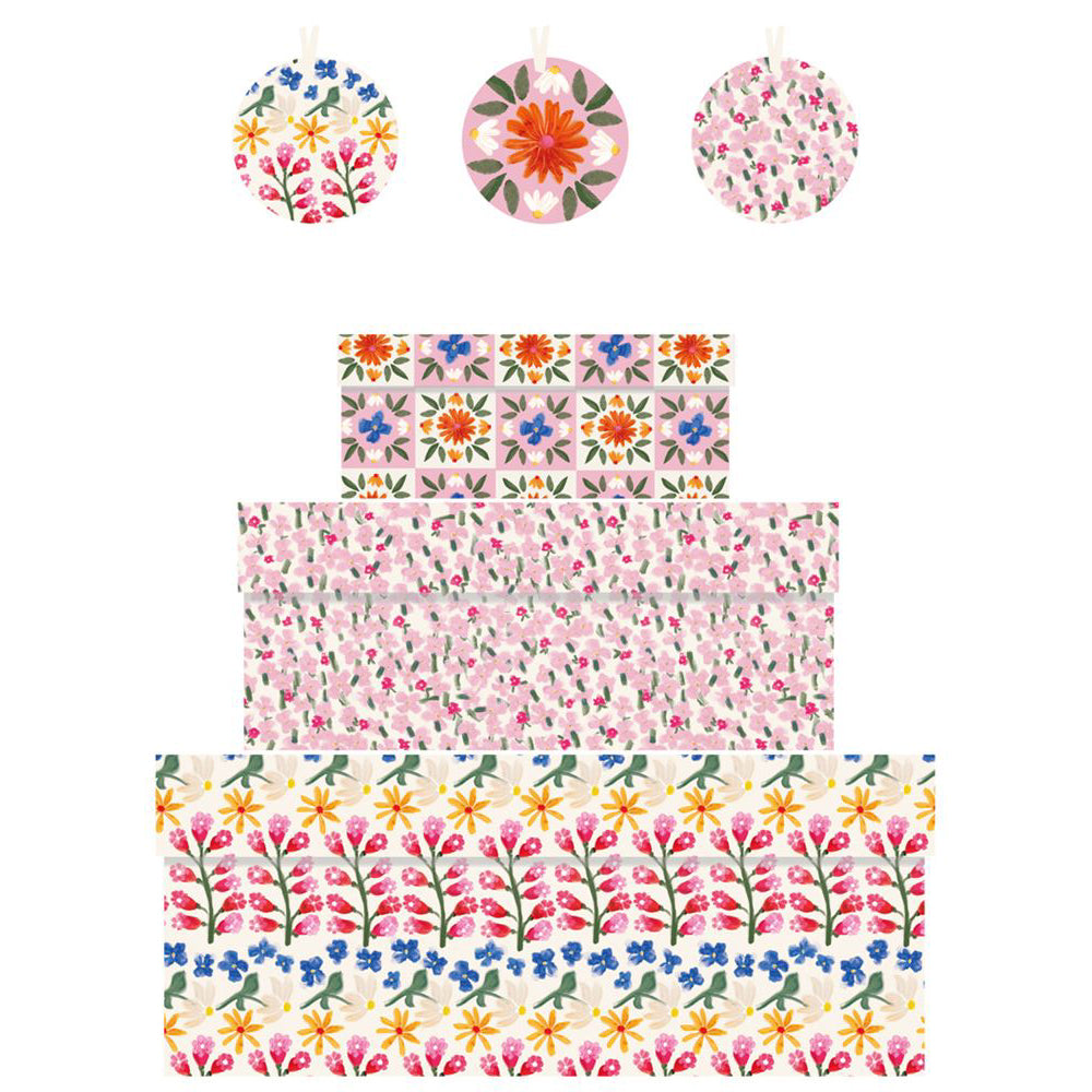 Ling Design Idyllic Florals Nest of 3 Boxes Size: small 165 x 50 x 110mm Medium: 230 x 90 x 165mm Large: 310 x 130 x 225mm