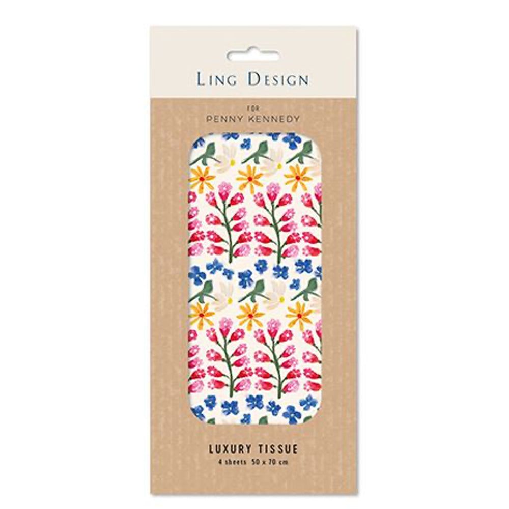 Ling Design Fleur's Garden Flowers Tissue Wrapping Paper 4 sheets 50 x 70 cm
