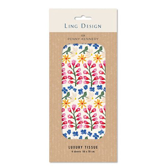Ling Design Fleur's Garden Flowers Tissue Wrapping Paper 4 sheets 50 x 70 cm