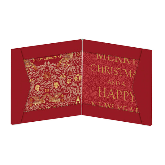 Christmas Bird Red William Morris Christmas  Cards 159 x 159 mm wallet of 8 Christmas cards 2 designs 4 of each