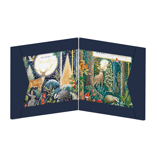 Christmas Wonderland Animals  Christmas  Cards 159 x 159 mm wallet of 8 Christmas cards 2 designs 4 of each