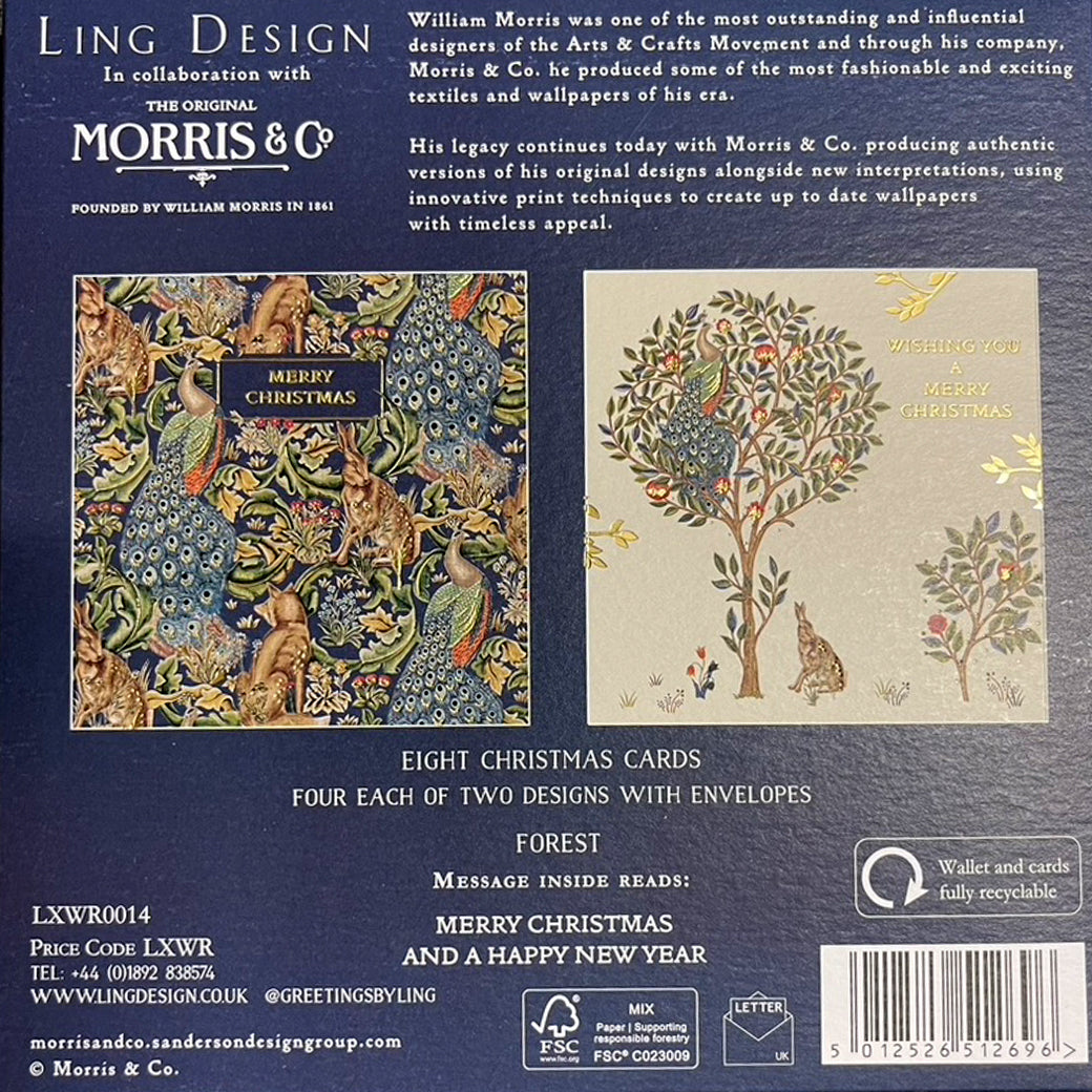 Christ Forest Morris Pack 159 x 159 mm wallet of 8 Christmas cards 2 designs 4 of each