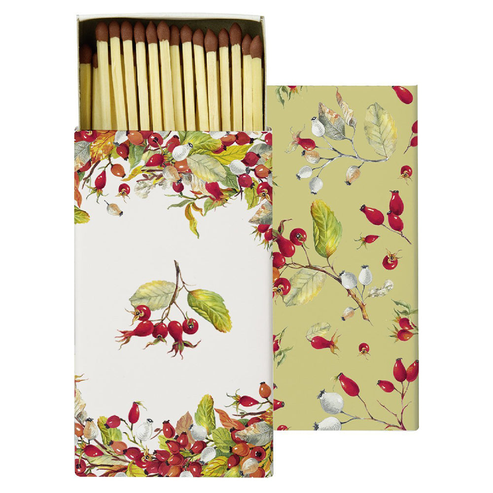 Rosehips Floral Christmas Berries Red Extra Long Matches