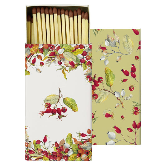 Rosehips Floral Christmas Berries Red Extra Long Matches