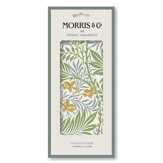 William Morris Larkspur - Grass Green Tissue Wrapping Paper 4 sheets 50 x 70 cm