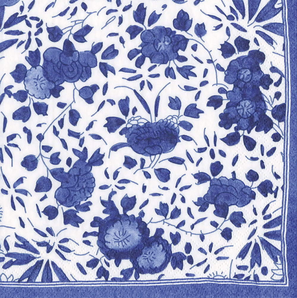 Delft Blue Caspari Paper Table Napkins 25 cm square 3 ply Cocktail napkins