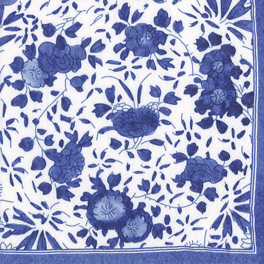 Delft Blue Caspari Paper Table Napkins 25 cm square 3 ply Cocktail napkins