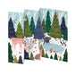 Woodland Animals- Magical Pond Tri fold Christmas Card 5 pack 90 x 140 mm with envelopes Roger la Borde