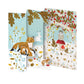Animals in Snow Paw Prints in the Snow Tri fold Christmas Card 5 pack 90 x 140 mm with envelopes Roger la Borde