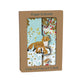Animals in Snow Paw Prints in the Snow Tri fold Christmas Card 5 pack 90 x 140 mm with envelopes Roger la Borde
