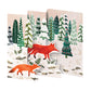 Running Foxes Tri fold Christmas Card 5 pack 90 x 140 mm with envelopes Roger la Borde