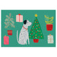 Cho Chou Dog Gold Foil 8 x Christmas  Cards in a Kraft Box 80 x 140 cmRoger la Borde