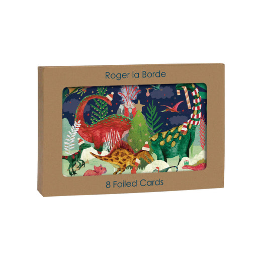 The Epoch before Christmas Dinosaur Gold Foil 8 x Christmas Cards in a Kraft Box 80 x 140 cm Roger la Borde