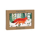 Running Foxes Gold Foil 8 x Christmas  Cards in a Kraft Box 80 x 140 cm Roger La Borde