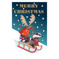 Sleigh Ride Gold Foil 8 x Christmas  Cards in a Kraft Box 80 x 140 cm Roger la Borde