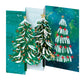 Wild WInter Forest Tri fold Christmas Card 5 pack 90 x 140 mm with envelopes Roger la Borde