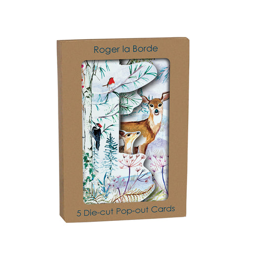 Wild Winter Song Tri fold Christmas Card 5 pack 90 x 140 mm with envelopes Roger la Borde