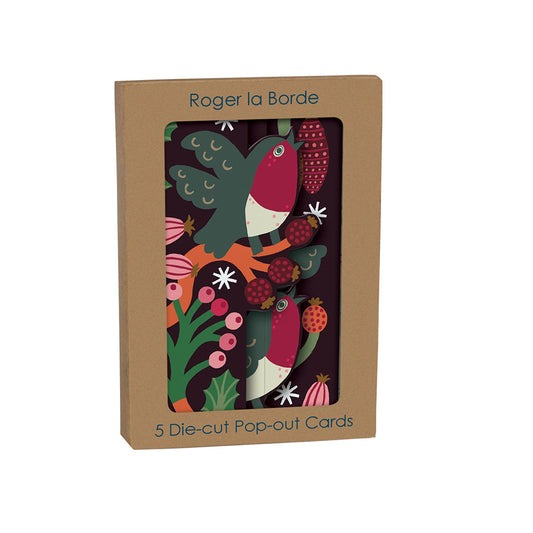 Christmas Chorus Tri fold Christmas Card 5 pack 90 x 140 mm with envelopes Roger la Borde