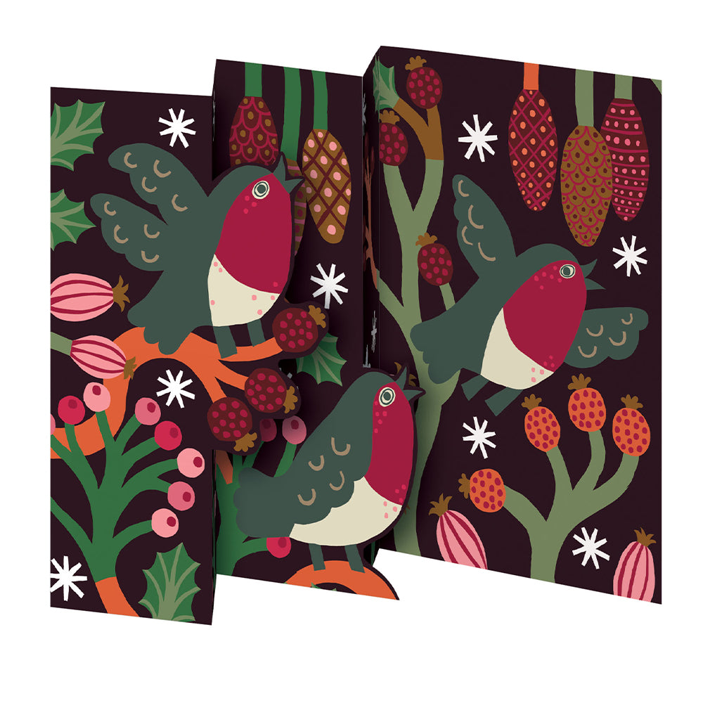 Christmas Chorus Tri fold Christmas Card 5 pack 90 x 140 mm with envelopes Roger la Borde