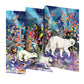 Aurora Bears Tri fold Christmas Card 5 pack 90 x 140 mm with envelopes Roger la Borde