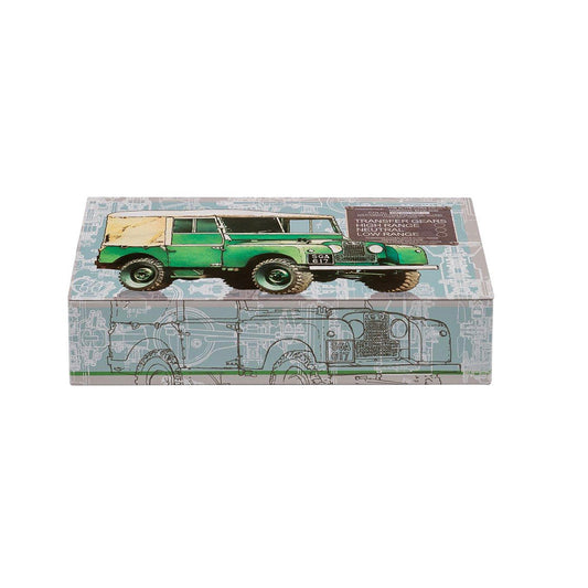 Off Road Landrover Car - Hinged Rectangular Tin 117 x 108 x 40
