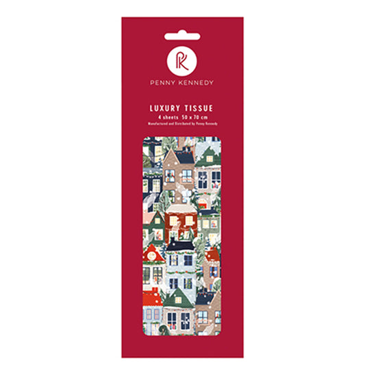 Penny Kennedy Twilight Ramble Houses Christmas Tissue Wrapping Paper 4 sheets 50 x 70 cm