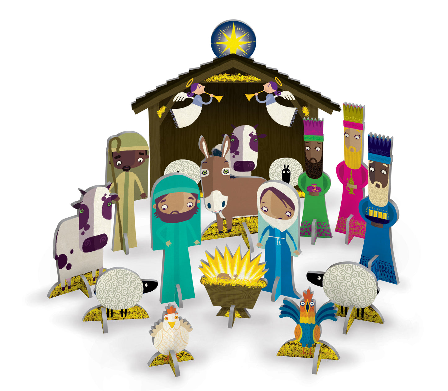 Away in a Manger Christmas Scene Pop and Slot Christmas Decoration Roger la Borde