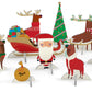 Santa and his Reindeer Christmas Scene Pop and Slot Christmas Decoration Roger la Borde