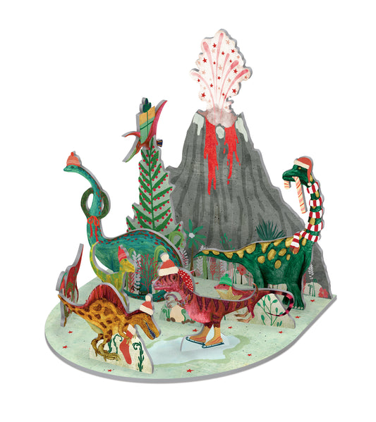Epoch Before Christmas Dinosaur Scene Pop and Slot Christmas Decoration Roger la Borde
