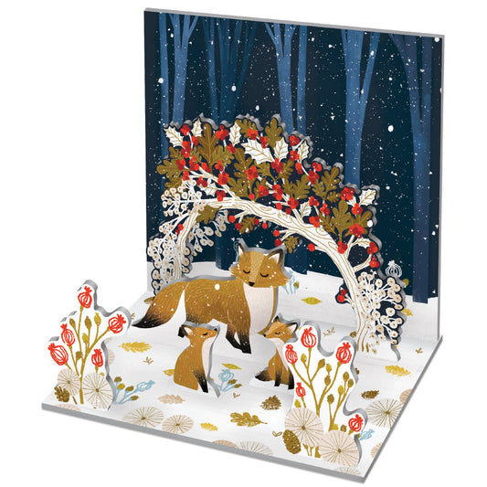 Paw Prints in the Snow Christmas Scene Pop and Slot Christmas Decoration Roger la Borde