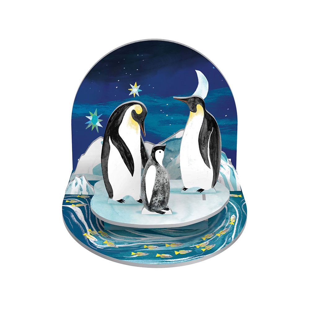Go with the Flow Penguins Christmas Scene Pop and Slot Christmas Decoration Roger la Borde