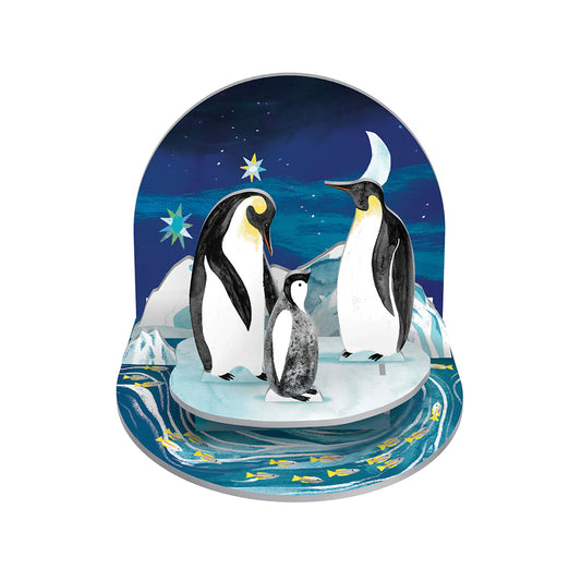 Go with the Flow Penguins Christmas Scene Pop and Slot Christmas Decoration Roger la Borde