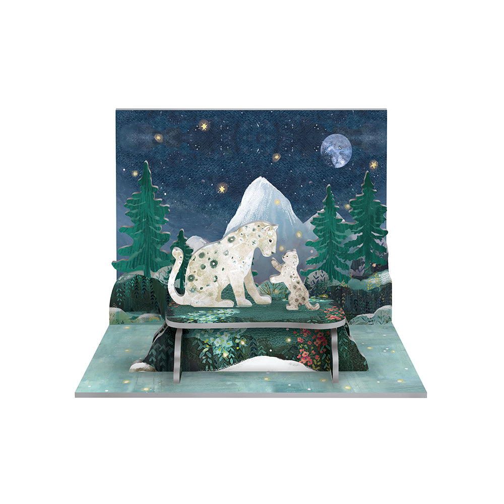 Snow Leopards Christmas Scene Pop and Slot Christmas Decoration Roger la Borde