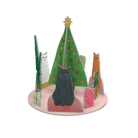 Chou Chou Chat Cat Christmas Scene Pop and Slot Christmas Decoration Roger la Borde