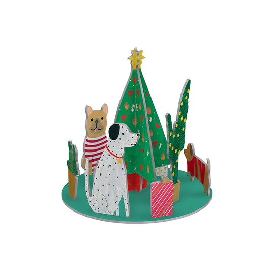 Chou Chou Chien Dog Christmas Scene Pop and Slot Christmas Decoration Roger la Borde