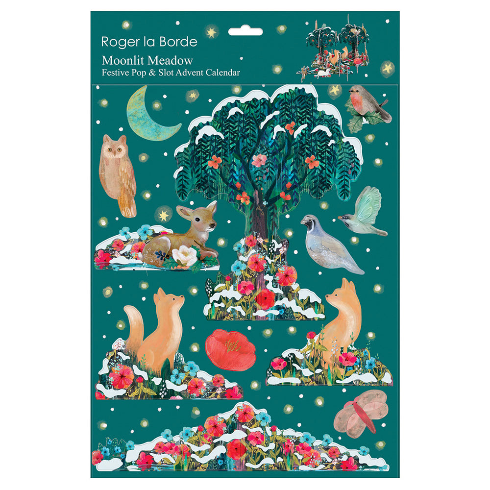 Moonlit Meadow Foxes Pop and Slot Roger la Borde 3D Advent Calendar