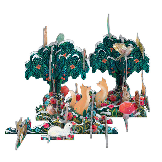 Moonlit Meadow Foxes Pop and Slot Roger la Borde 3D Advent Calendar