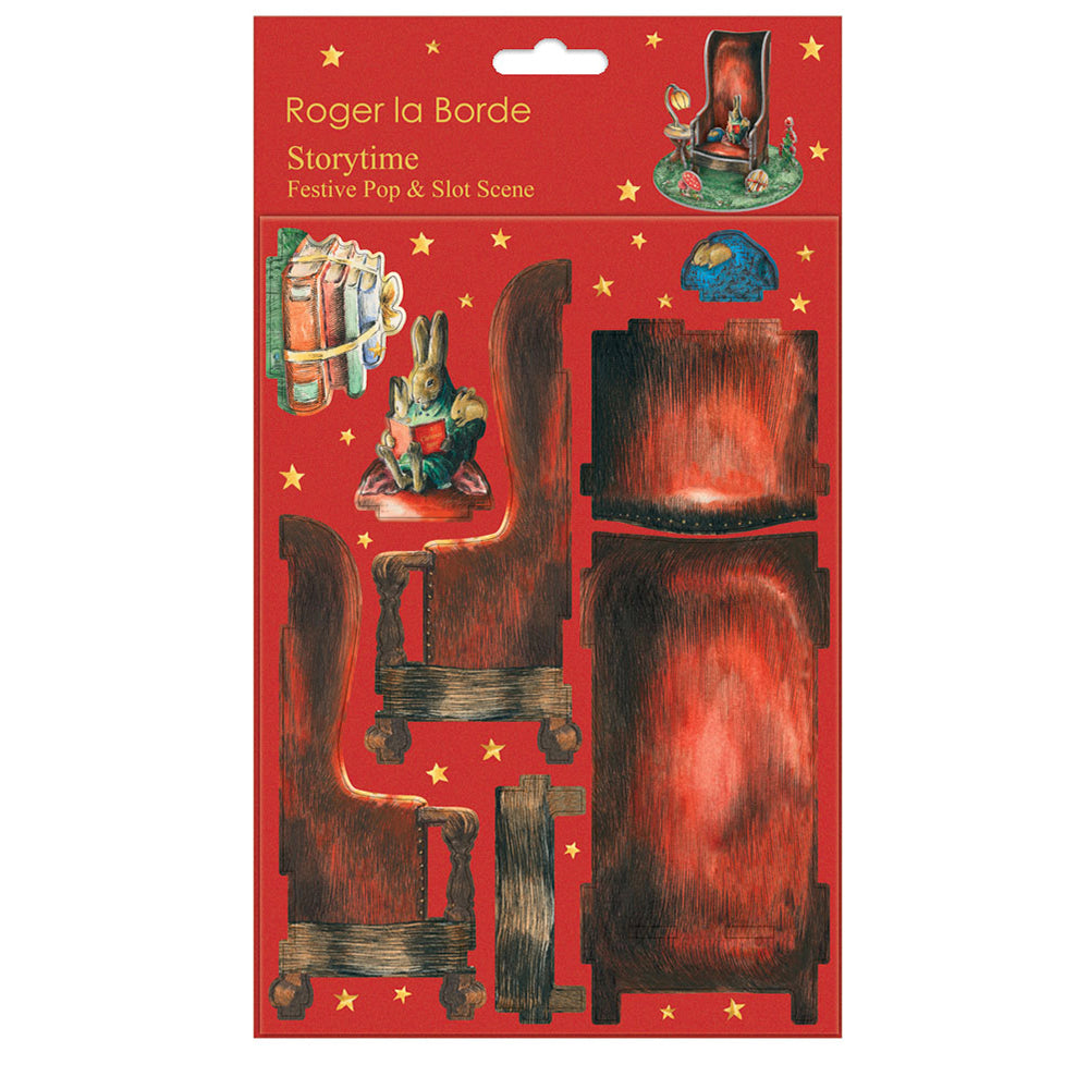 Storytime Hare Christmas Scene Pop and Slot Christmas Decoration Roger la Borde