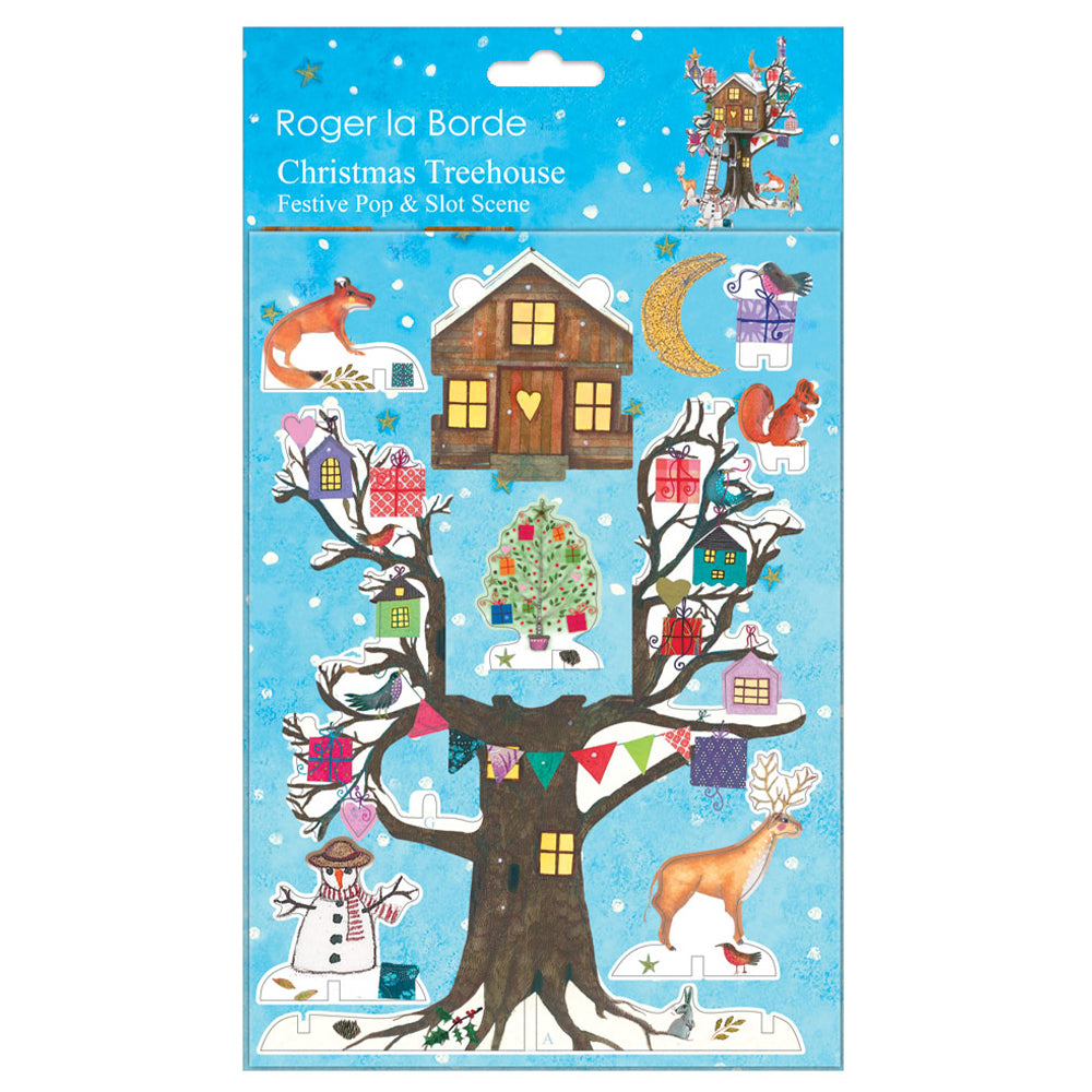 Beneath the Tree Snowy Sanctuary Pop and Slot Christmas Decorations Scene Roger la Borde