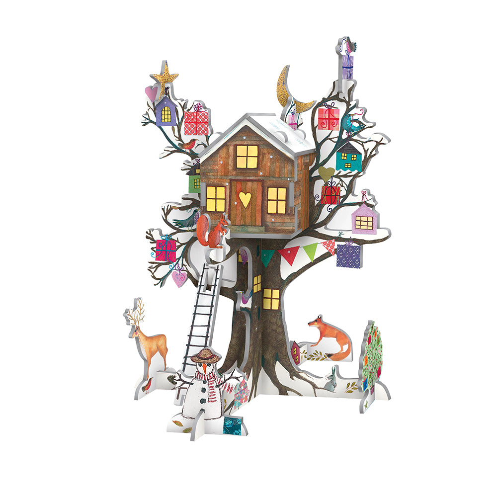 Beneath the Tree Snowy Sanctuary Pop and Slot Christmas Decorations Scene Roger la Borde