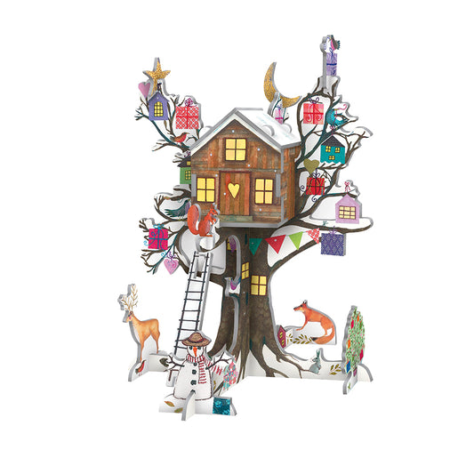 Beneath the Tree Snowy Sanctuary Pop and Slot Christmas Decorations Scene Roger la Borde