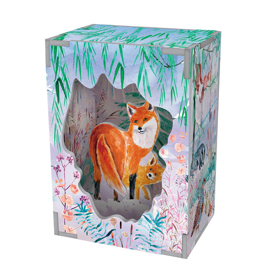 Wild Winters Fox Pop & Slot Diorama  Christmas Decoration Roger la Borde