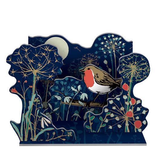 Winters Tale Robin Pop and Slot Christmas Decorations Scene Roger la Borde