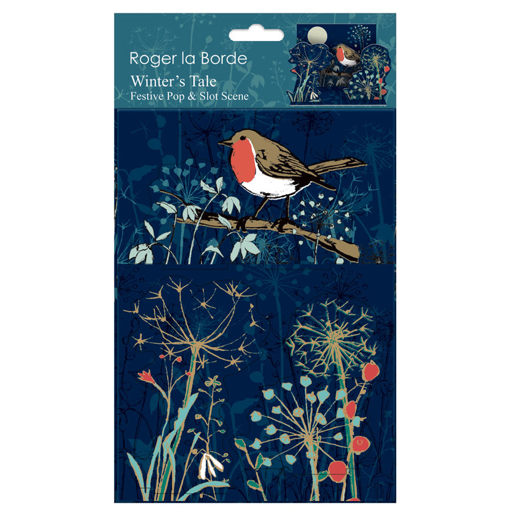 Winters Tale Robin Pop and Slot Christmas Decorations Scene Roger la Borde