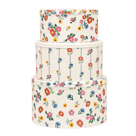 Emma Bridgewater Poppies Set 3 cake tins 250 (d) x 150mm 223 (d) x 120mm 195 (d) x 105mm