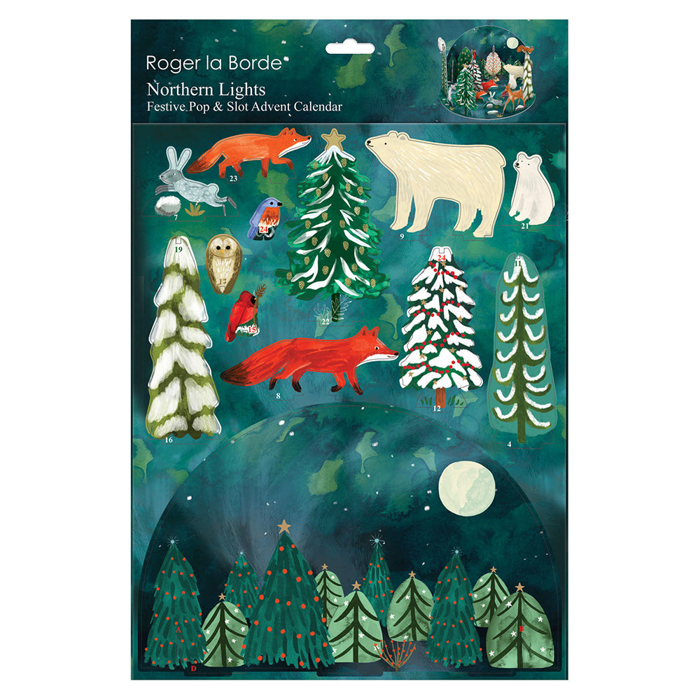 Northern Lights Wild Winter Forest Pop and Slot Roger la Borde 3D Advent Calendar