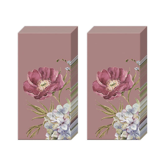 Belles Fleur Flowers  IHR Paper Pocket Tissues - 2 packs of 10 tissues 21 cm square