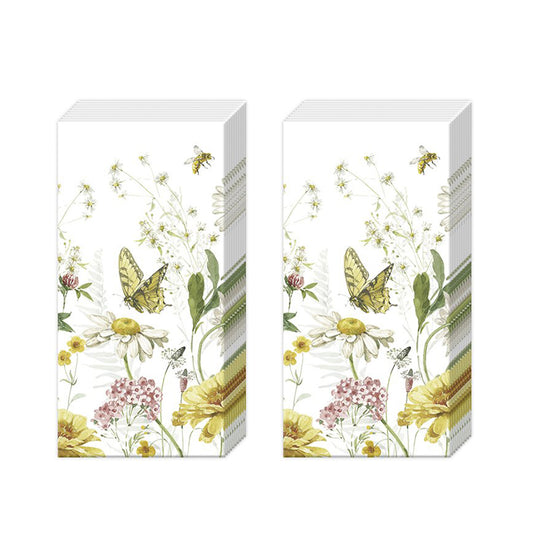 Wildflower and Butterfly IHR Pocket Tissues 2 packs of 10 Tissues 20cm sq